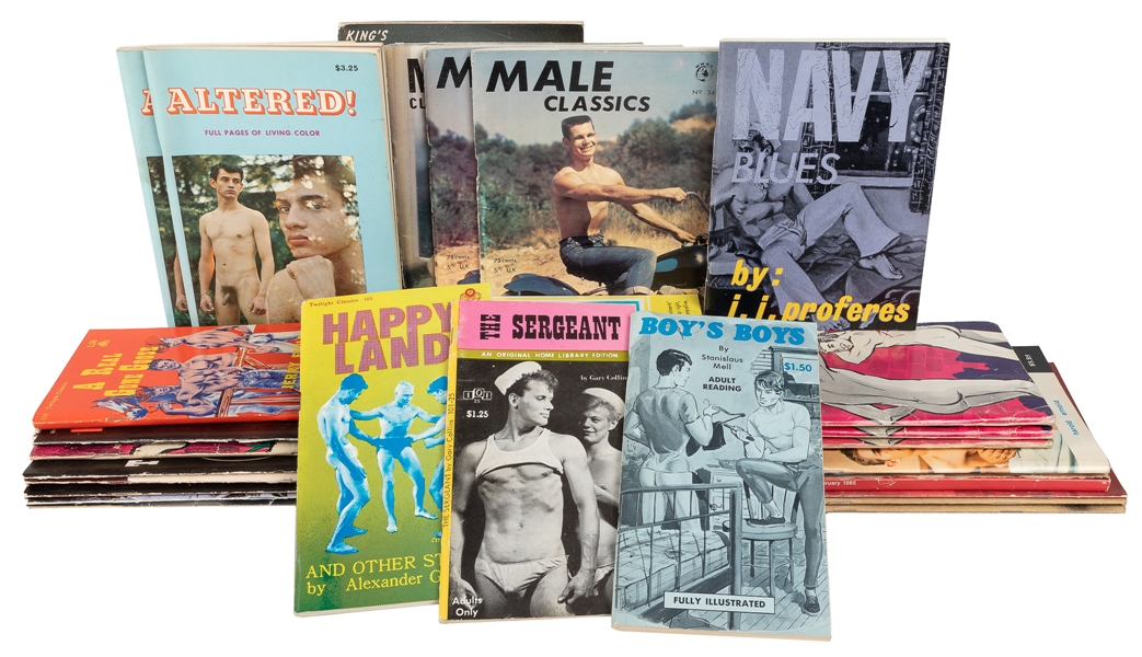  Group of Nearly 39 Various Staple-Bound Digest Gay Erotic N...