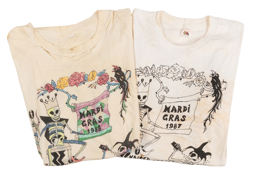  [GRATEFUL DEAD]. Two Mardi Gras “Dead Lot” T-Shirts. Fruit ...