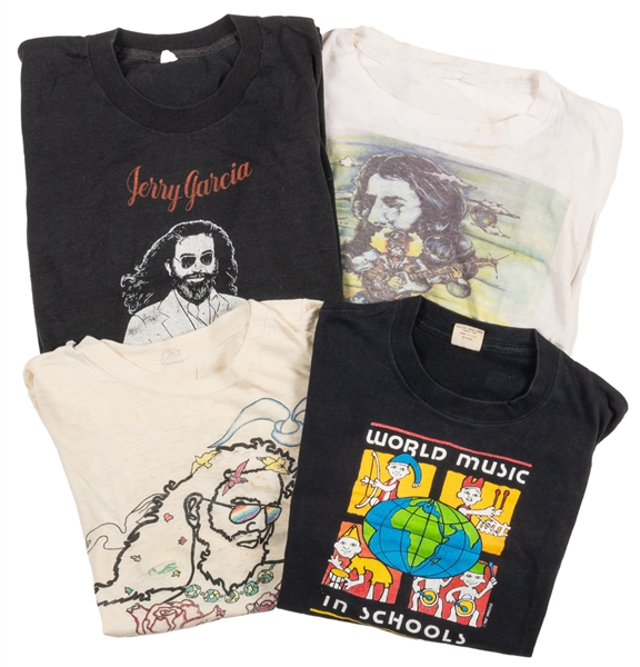  [GRATEFUL DEAD]. Group of Four Jerry Garcia “Dead Lot” T-Sh...