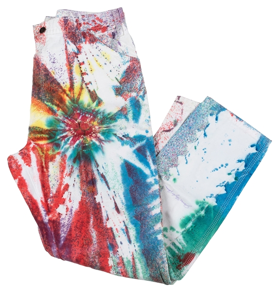  Hand-dyed Tie-dye Pants. Dickies, ca. 1980s-early 90s. Pair...