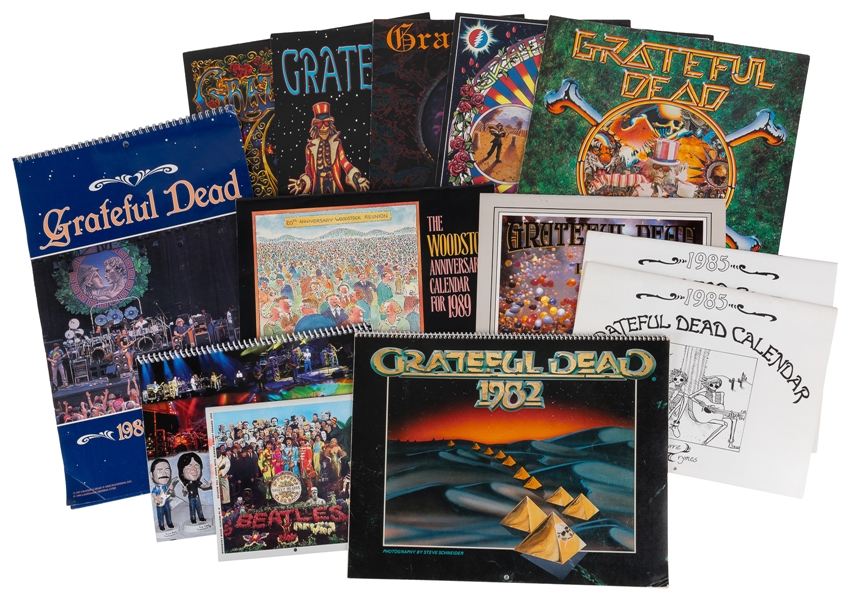  [GRATEFUL DEAD]. Wall Calendars. 1982-2009. Group of 13 wal...