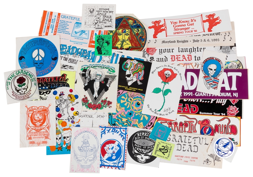  [GRATEFUL DEAD]. Group of 38 “Dead Lot” Bumper Stickers and...