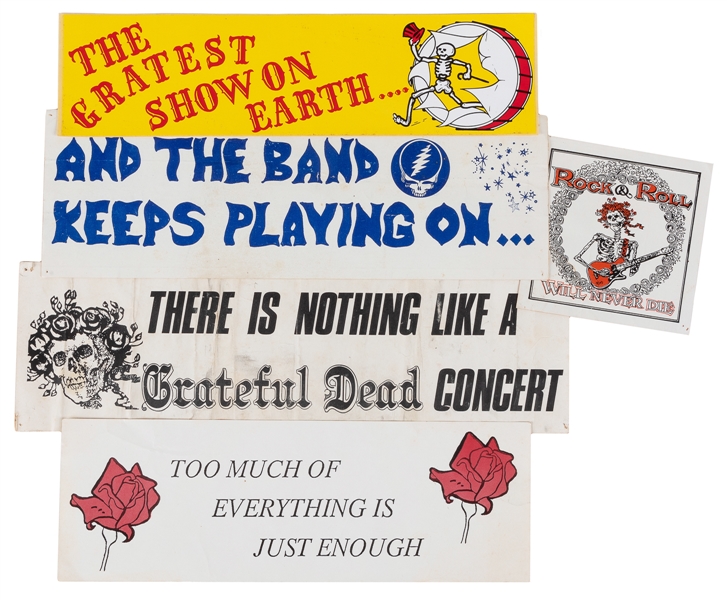  [GRATEFUL DEAD]. Group of 5 “Dead Lot” Bumper Stickers. 198...