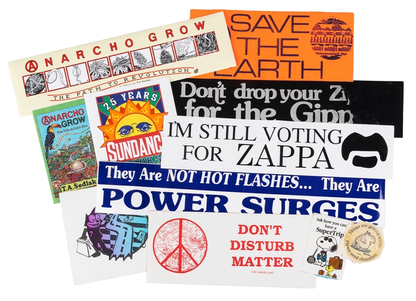  Vintage Bumper Stickers. Circa 1980s-90s. Group of 10 diffe...