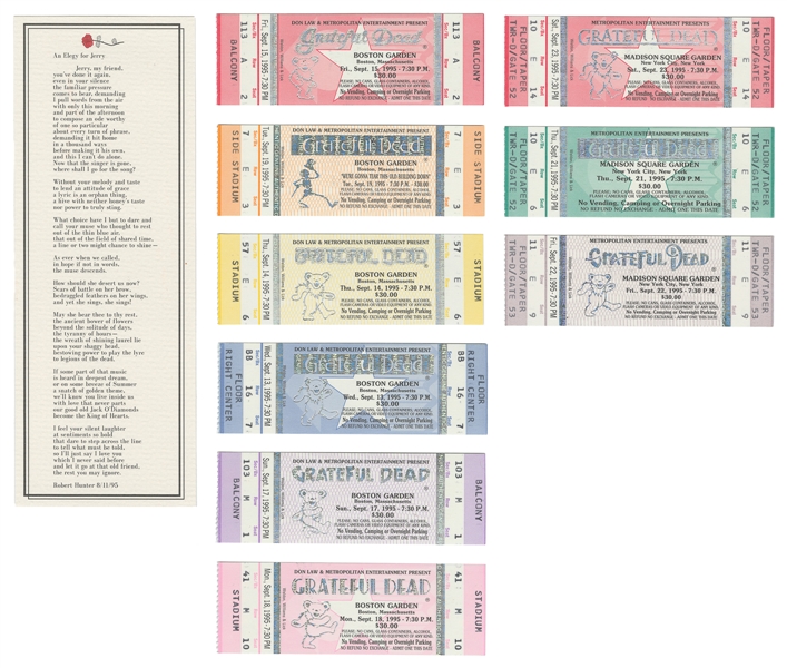  [GRATEFUL DEAD TICKETS]. Group of 77 Unused Tickets Septemb...