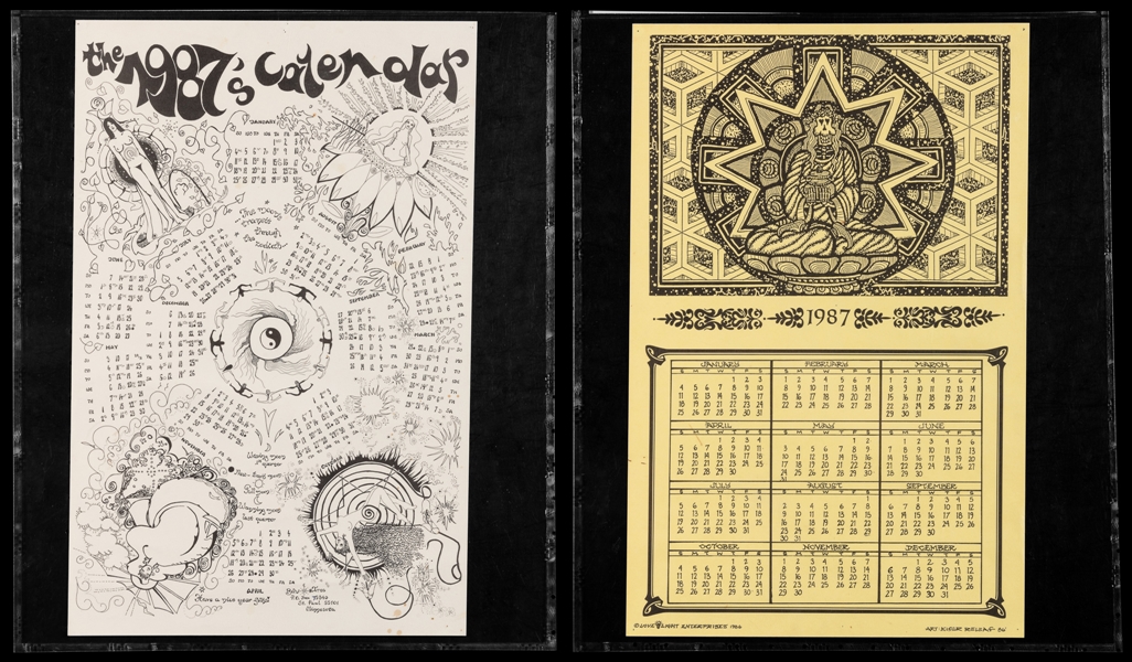  [GRATEFUL DEAD]. Two “Dead Lot” 1987 Calendars. 1987. Two s...