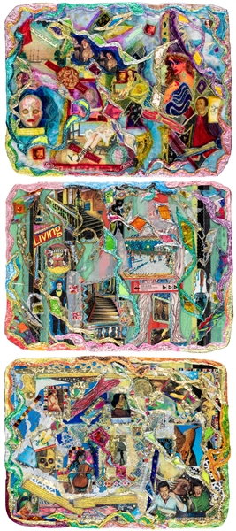  LANIGAN-SCHMIDT, Thomas (American, b. 1948). Three Collages...