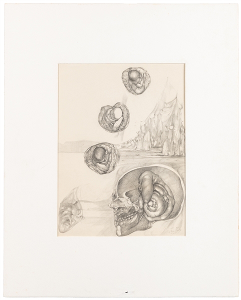  KELLY, Leon. Embryonic Portraits. 1949. Graphite on paper. ...