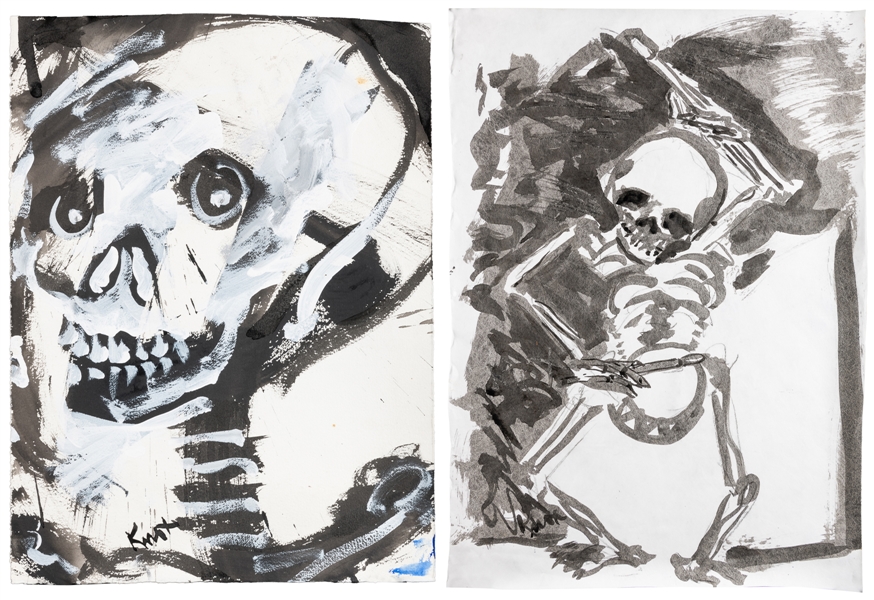  MARTIN, Knox (American, 1923-2022). Two Untitled Skull and ...