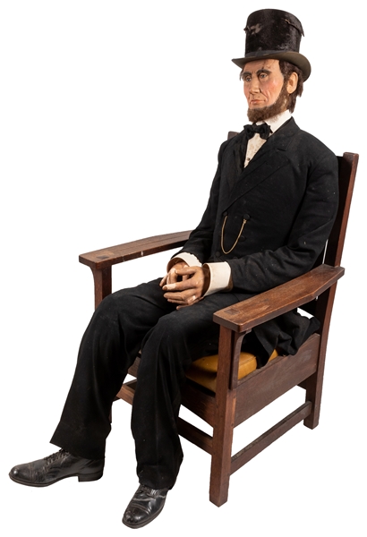  [WAX FIGURE]. Abraham Lincoln Seated Figure. (American, 20t...