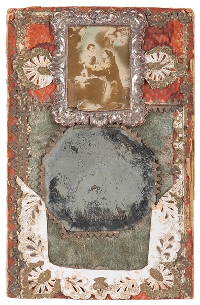  [FOLK ART]. (American, 19th Century). Small Mirror with App...