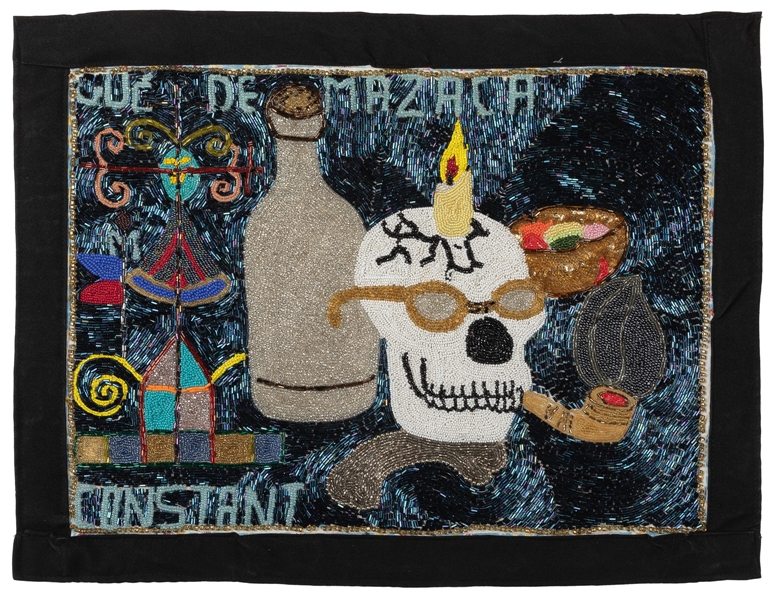  [ETHNOGRAPHICA]. Smoking Skull and Bottle Tableau Voodoo Fl...