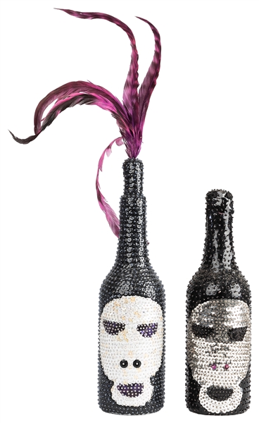  [ETHNOGRAPHICA]. Two Ghede Skull Voodoo Bottles. (Haitian, ...