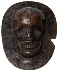  Mongolian Copper Skull. 20th century. Hammered copper with ...