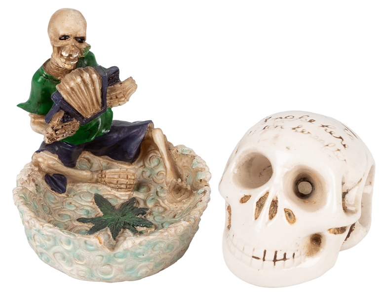  Skull and Skeleton Novelty Ashtrays. 20th century. Ceramic ...