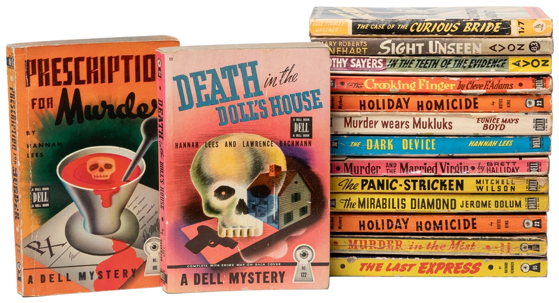  [BOOKS]. Pulp Novels / Dell Mysteries with Death Related Co...