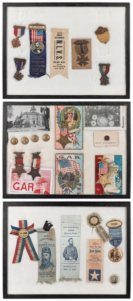  [CIVIL WAR]. Collection of Veteran Medals, Ribbons, and Car...