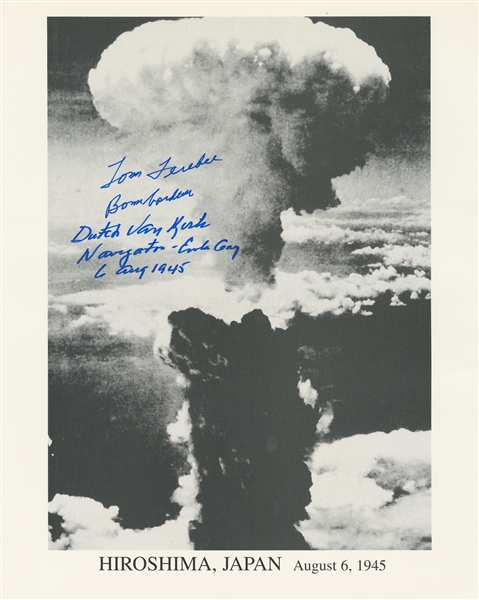  [WORLD WAR II]. Atomic bomb photograph signed by Thomas Fer...