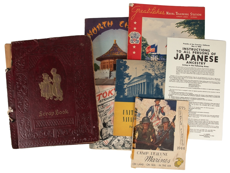  [WORLD WAR II]. U.S. Navy Scrapbook and Ephemera. Circa 194...