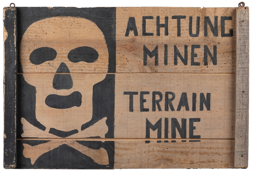  [WORLD WAR II]. [FOLK ART]. Achtung Minen / Terrain Mine. C...