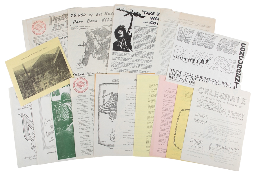  [VIETNAM WAR]. Group of 26 Vietnam War Protest Flyers. San ...