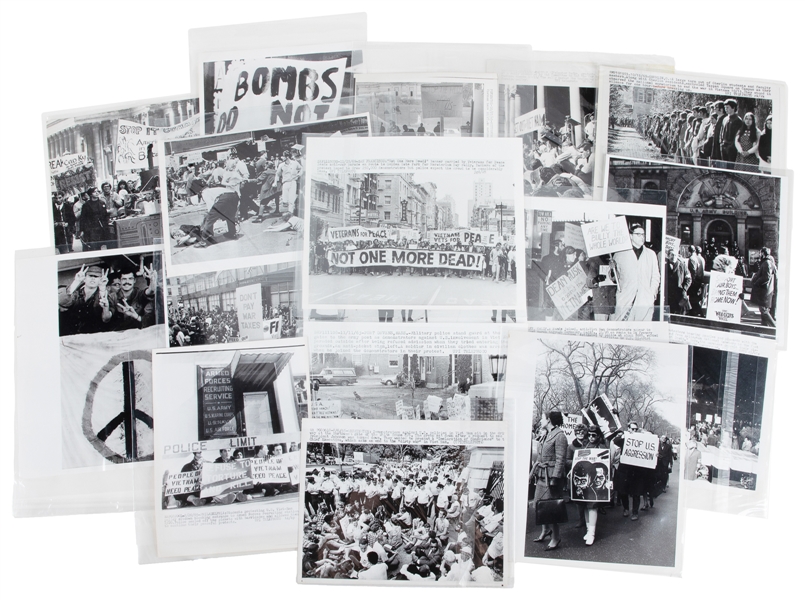  [VIETNAM WAR]. Vietnam War Protest Press Photos. 1965-1972....