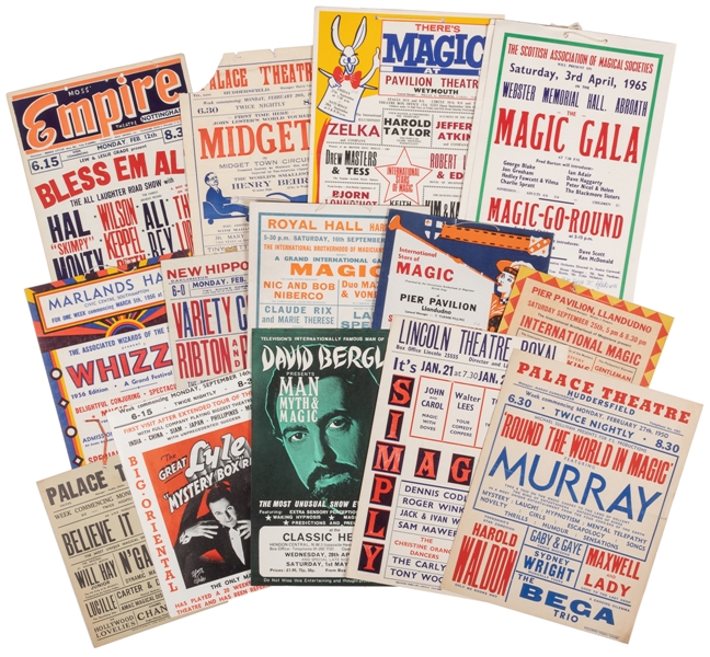  [WINDOW POSTERS] Collection of British Magic Show Window Po...