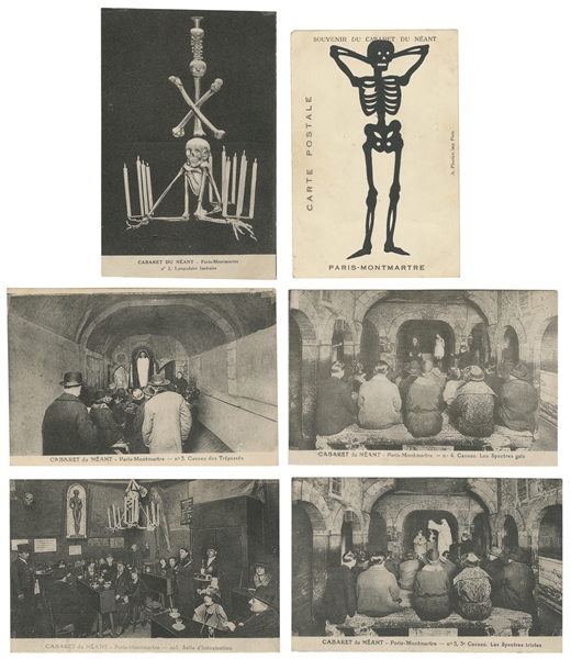  CABARET DU NÉANT. Pictorial Postcards and Souvenir Skeleton...