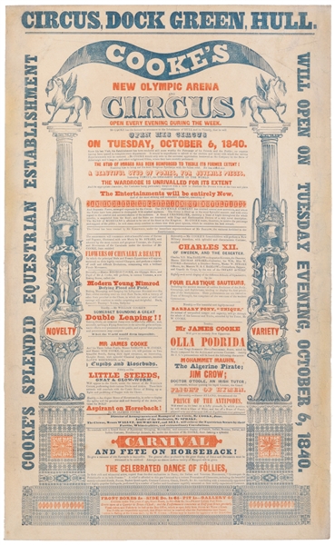  [CIRCUS] COOKE, Thomas Taplin (1782 – 1866). Cooke’s New Ol...