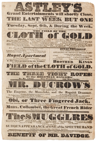  DUCROW, Andrew (1793 – 1842). Astley’s Grand Entertainments...