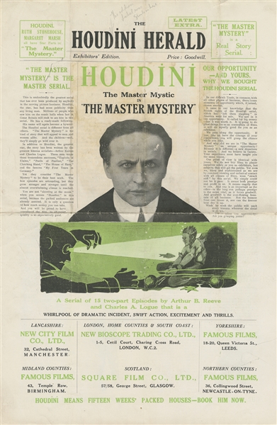  HOUDINI, Harry (Erik Weisz, 1874 – 1926). The Houdini Heral...