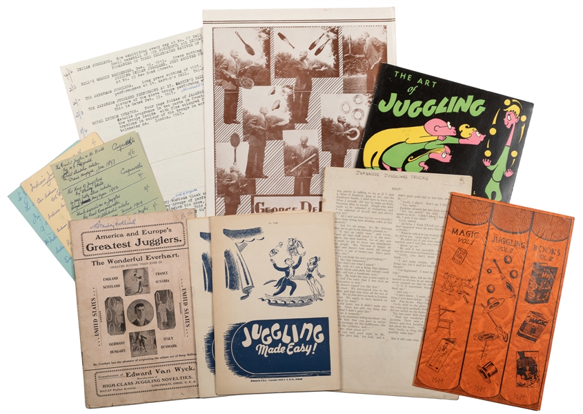  [JUGGLING] Collection of Juggling Ephemera Belonging to Sta...