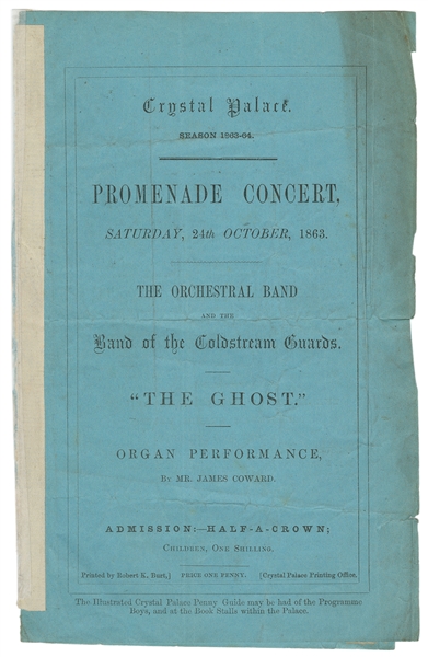  PEPPER, J.H. (1821 – 1900). Crystal Palace “Ghost” Program....