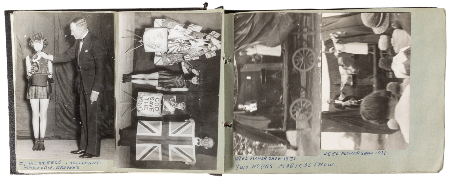  [PHOTOGRAPHS] STEELE, J.H. Album of Vintage Magician Photog...