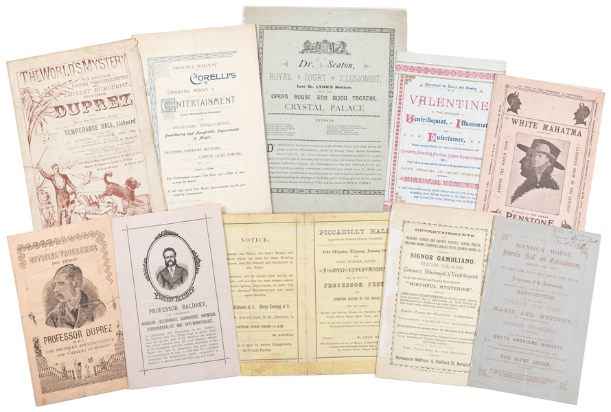  [PROGRAMS] Collection of Victorian Magicians’ Programs. Bri...