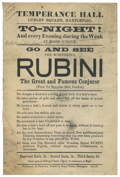  RUBINI (Philip Prentice Anderson, 1844 – 1920 [?]). Go and ...