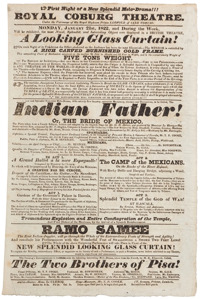  SAMEE, Ramo (d. 1850). Royal Coburg Theatre Broadside. [Lon...