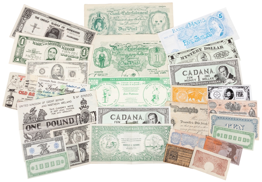  [STAGE MONEY] Collection of Imitation Bills, Stage Money, a...