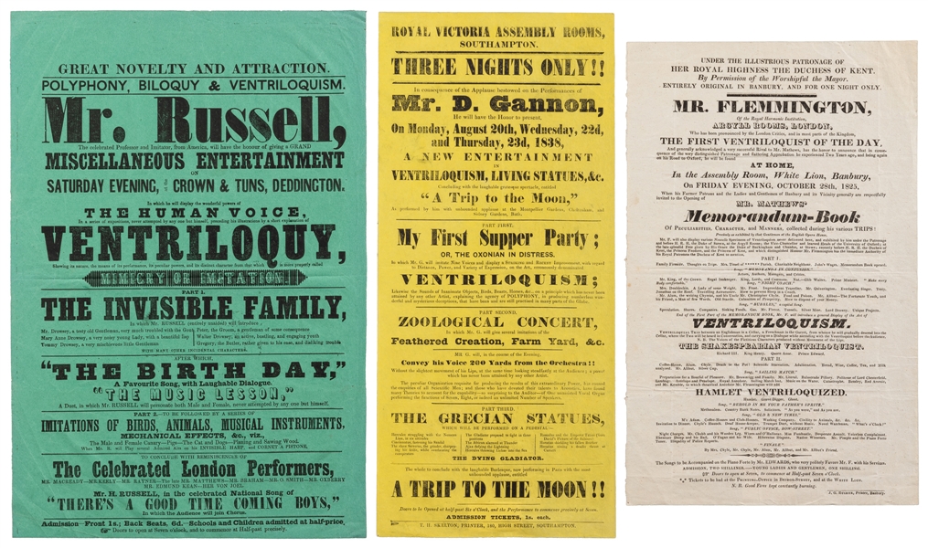  [VENTRILOQUISM] Three Early English Ventriloquists’ Broadsi...