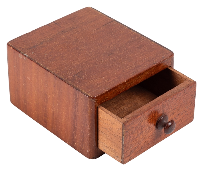  Double Flap Drawer Box. Circa 1900. Small mahogany box with...