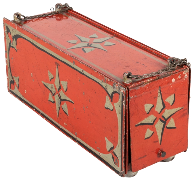  Vanishing Casket. European, ca. 1880. Oblong metal box with...