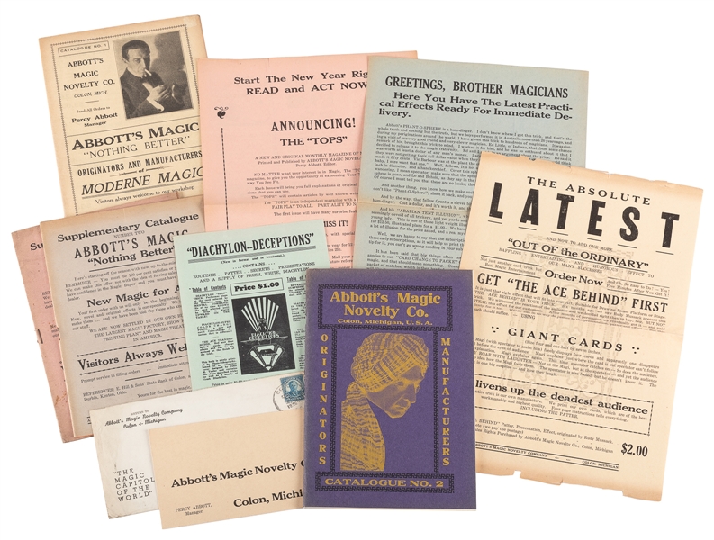  Group of Abbott’s Magic Novelty Co. Catalogues and Ephemera...