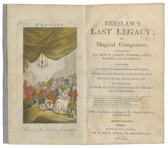  BRESLAW, Philip. Breslaw’s Last Legacy; or, Magical Compani...