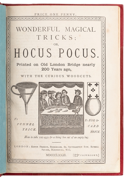  DEAN, Henry. Wonderful Magical Tricks; or Hocus Pocus. Lond...