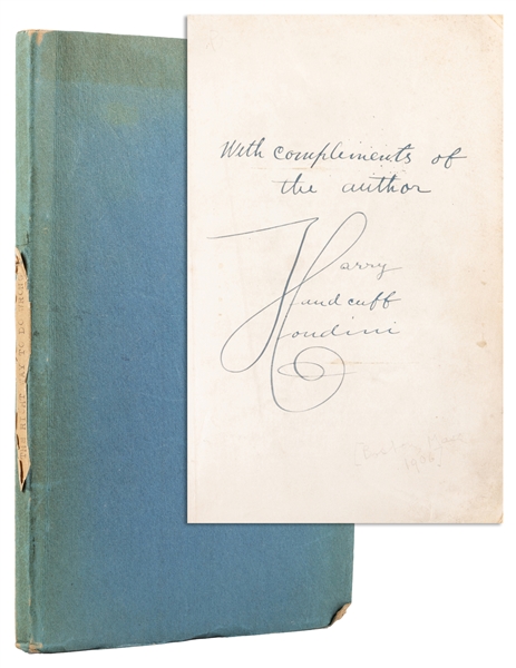  HOUDINI, Harry (Erik Weisz, 1874 – 1926). The Right Way to ...