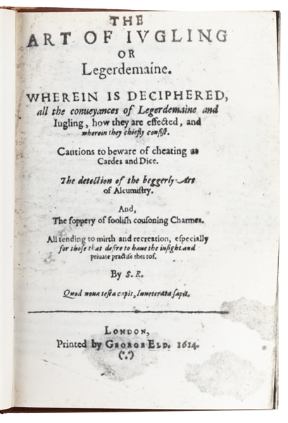  RID, S. The Art of Juggling or Legerdemaine. Trevor Hall, 1...