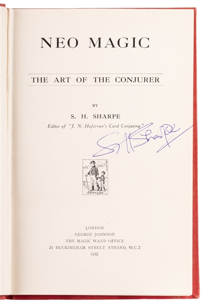  SHARPE, S.H. (1902 – 92). Neo Magic. London: George Johnson...