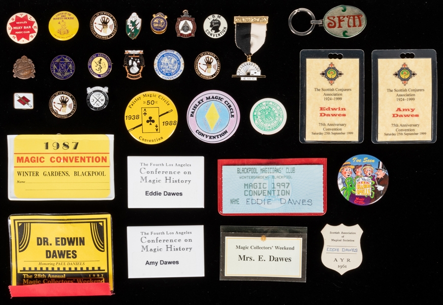  Eddie and Amy Dawes’ Extensive Collection of Magic Pins, Ba...