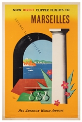  CARLU, Jean (1900–1997). Marseilles / Pan American World Ai...