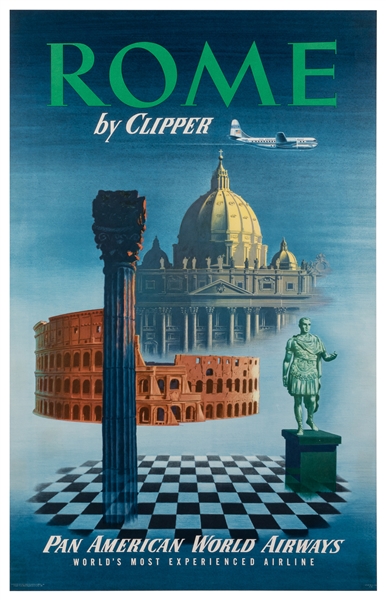  Rome by Clipper / Pan American World Airways. 1951. Offset ...